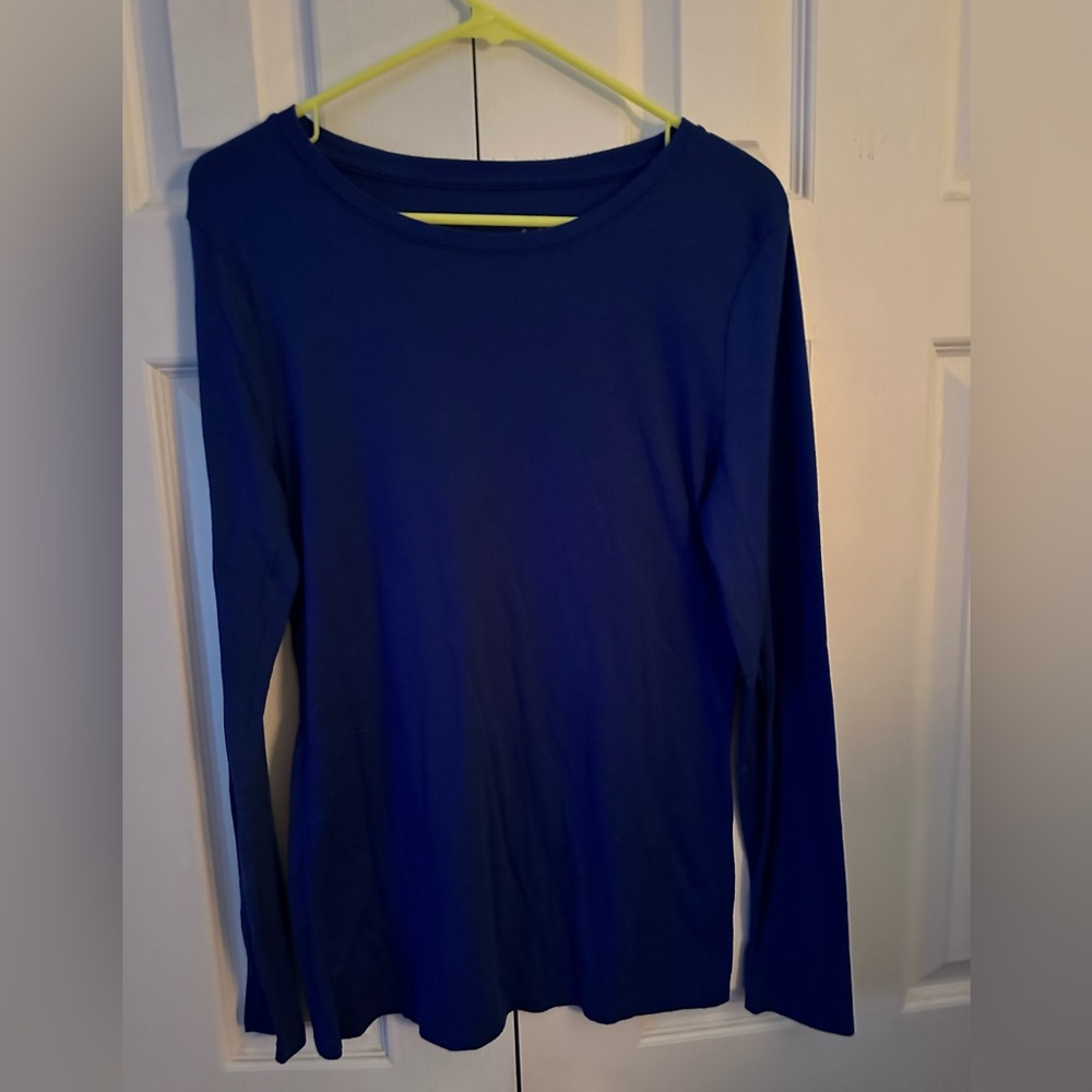 A New Day Women’s Blue Pima Cotton Long Sleeve Tee